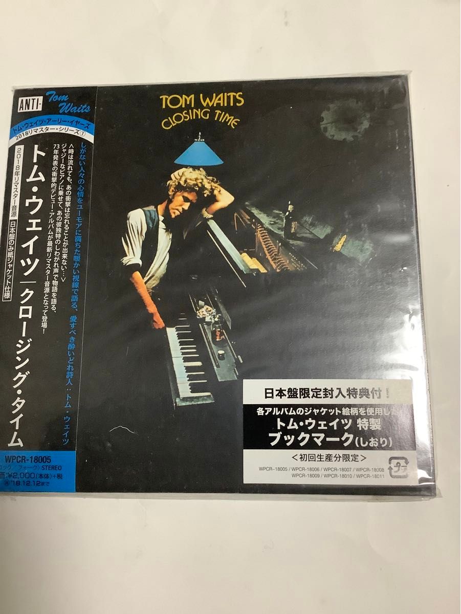 Tom Waits  Closing Time 2018リマスター 紙ジャケ 帯、外フィルム付き