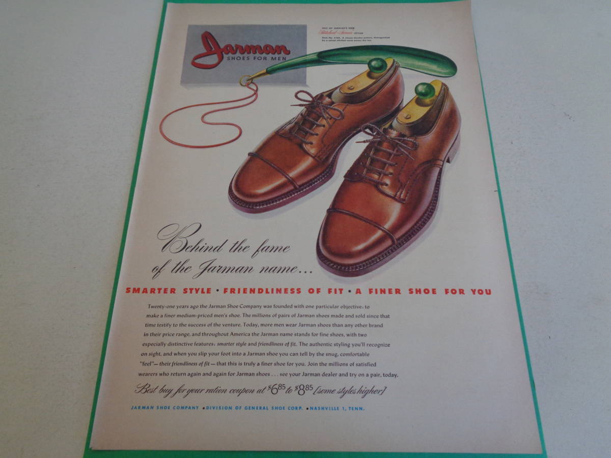 即決　広告　アドバタイジング　紳士靴　Ｊａｒｍａｎ　１９４０ｓ　メンズ　ファッション　レトロ　スコッチ　セロテープ　文房具　紙もの_画像1