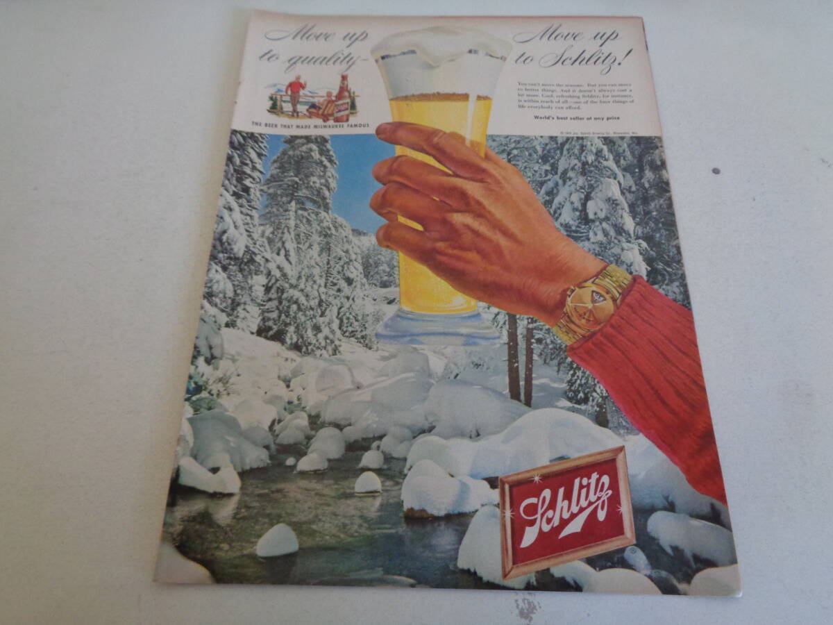 即決　広告　アドバタイジング　ビール　ＢＥＥＲ　Ｓｃｈｌｉｔｚ　１９５０ｓ　レトロ　パッケージ　コラージュ　スクラップブッキング_画像1