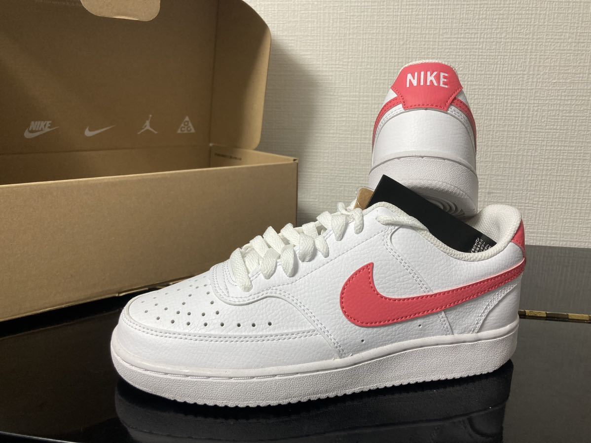 新品24.5cmナイキNIKEレディーススニーカーコートビジョンCOURTVISION白ホワイトピンクエアフォース1AF1好きに