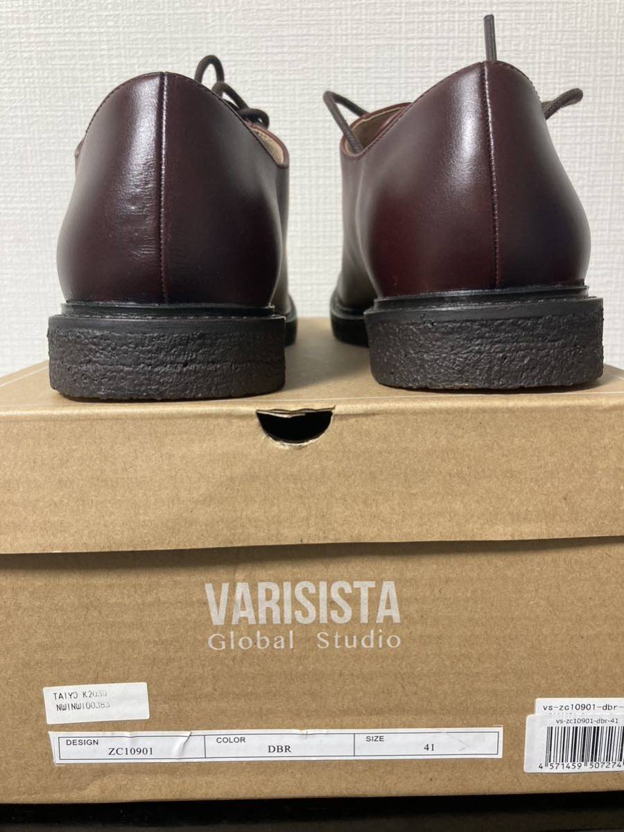 新品ヴァリジスタグローバルスタジオVARISISTAGlobalStudio レザープレーントゥレースアップシューズ革靴皮鞋本革本皮ビジネスシューズ41_画像10