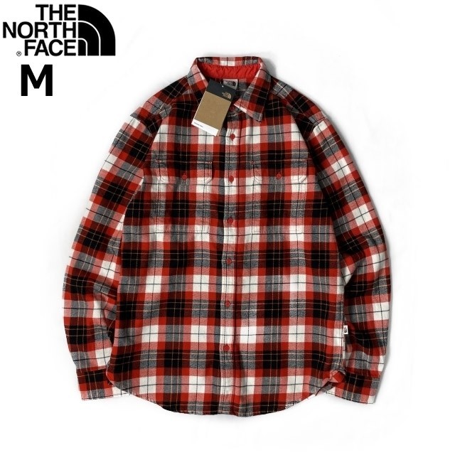 1円～!売切!【正規新品】THE NORTH FACE◆ARROYO FLANNEL SHIRT 長袖 ネルシャツ US限定 胸ポケ カジュアル(M)赤② チェック柄 180914-43_画像3