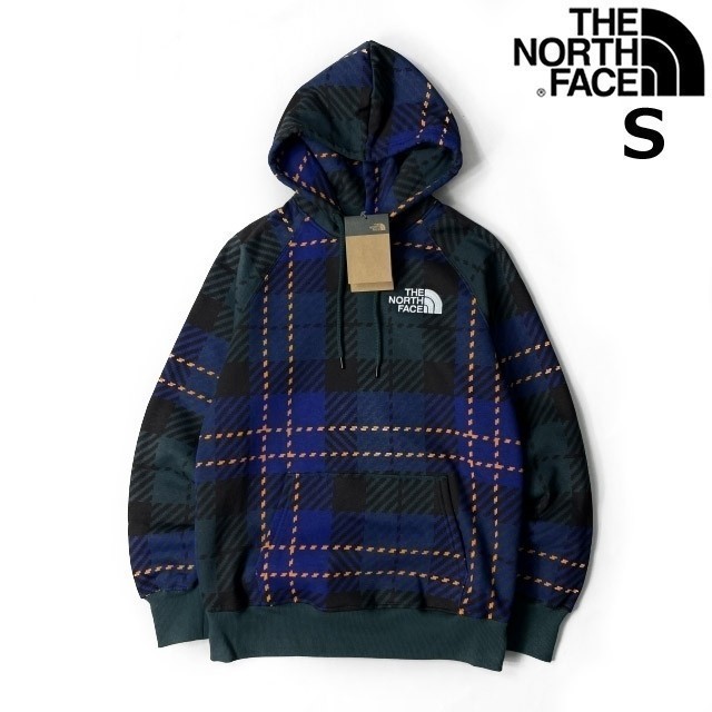 1円～!売切!【正規新品】THE NORTH FACE◆W HOLIDAY HOODIE パーカー US限定 上質 男女兼用 裏起毛 キャンプ(S)青 緑 チェック柄 181130-35_画像2