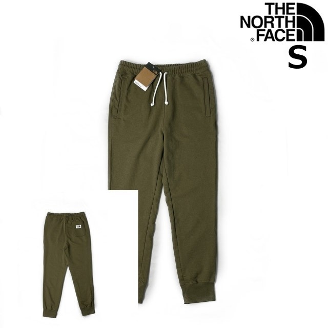 1円～!売切!【正規新品】THE NORTH FACE◆HERITAGE PATCH JOGGERS ジョガーパンツ US限定 ロゴパッチ 裏起毛(S)カーキ 190110-25_画像1