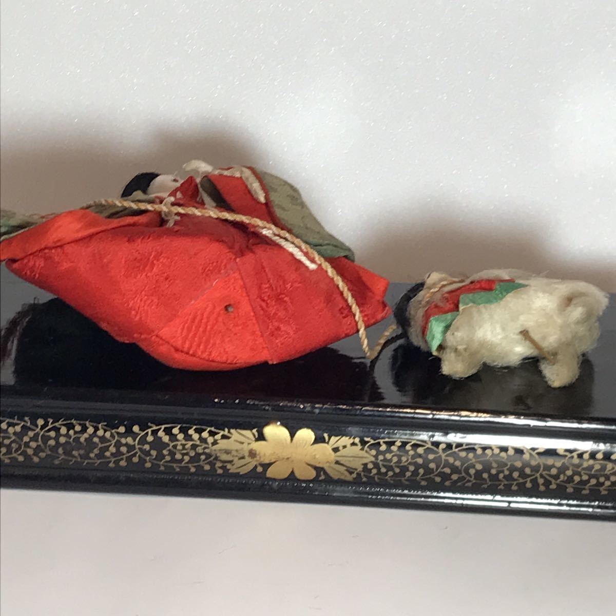 古い 雛人形 狆 (ちん) 引き 官女 ひな人形 犬 日本人形 アンティーク 大正時代の画像10