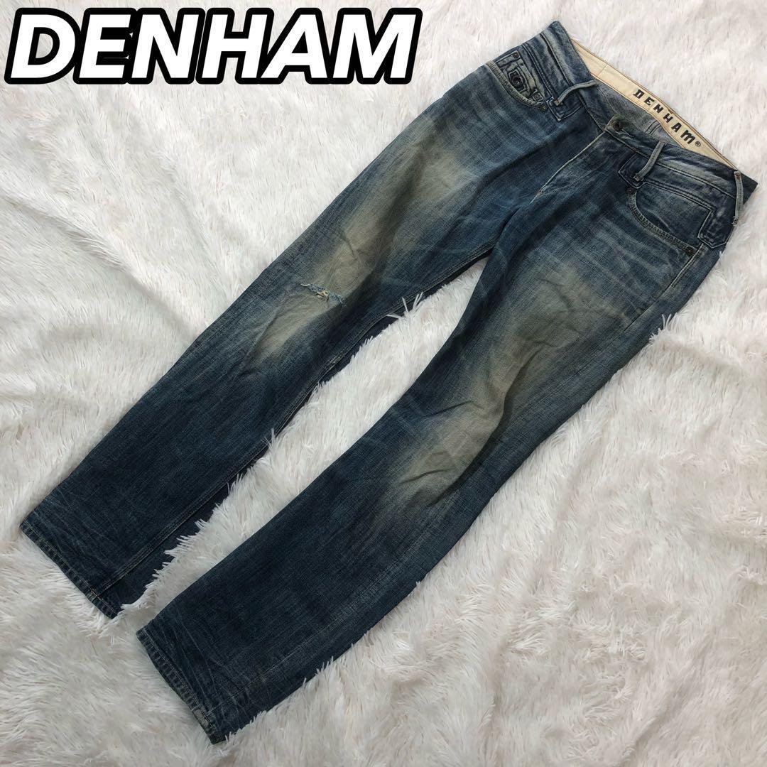 良品 DENHAM デンハム CUTTER ＋ カッター 男性 メンズ デニムパンツ ジーンズ パン ズボン W29 S相当 ブルー 青色 アメカジ