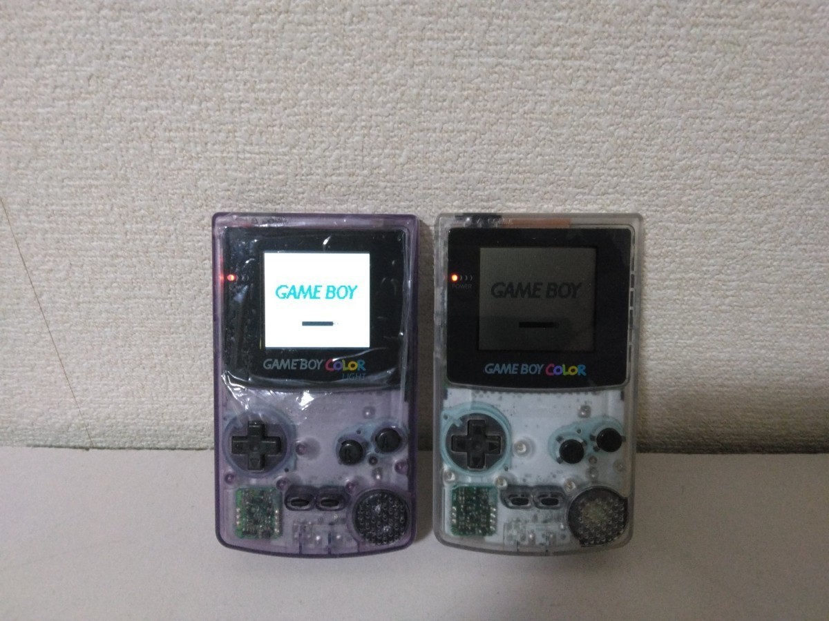 【美品・動作確認済み】Nintendo　ゲームボーイカラー　クリアパープル　ips液晶換装済み・バックライト搭載　GBC_画像4