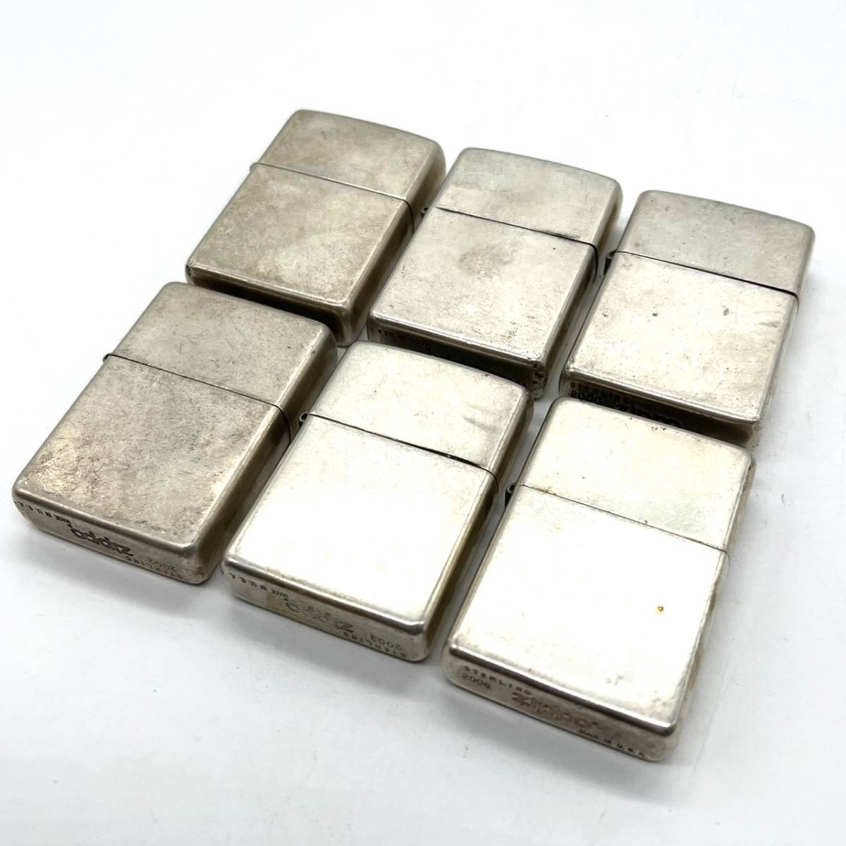 ■Zippo ジッポ STERLING SILVER スターリング シルバー 6点 6個 まとめて セット ライター 1994 1995 2000 2002 2003 2006 現状品_画像3