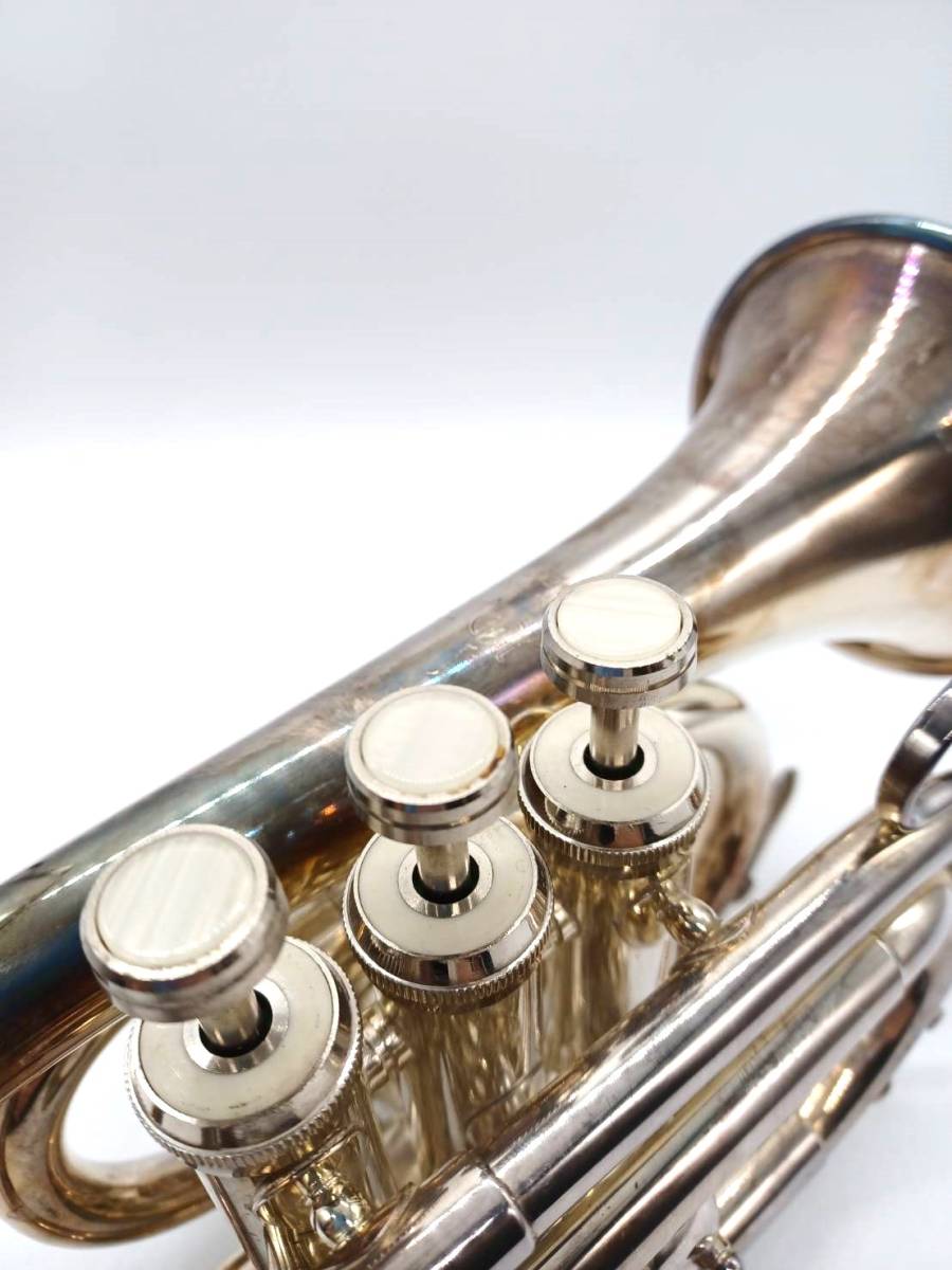 ■ JUPITER ポケット トランペット SPT-416 ジュピター 金管 楽器 吹奏楽 マウスピース コンパクト 小型 自宅 練習 入門 _画像3