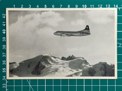 a1【スイス航空】Swissair 絵はがき [コンベア240] 搭乗記念ポストカード_画像1