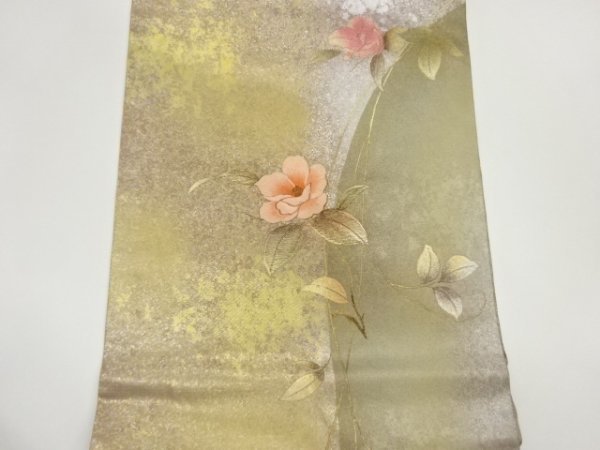 ys6927137; 宗sou 金彩椿模様刺繍名古屋帯【着】_画像2