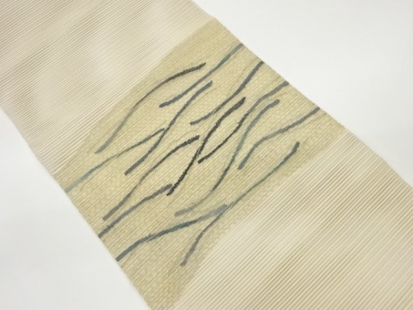 ys6933016; 宗sou 絽綴れすくい織抽象模様織出し名古屋帯【着】
