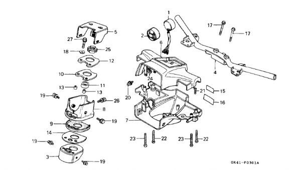 C50 スーパーカブ50 純正 フロントフェンダー R110 モンツァレッド C70 カスタム C90 フロント カバー HA02 赤カブ スーパーカスタム gb4_C50　F-3-1　ハンドルパイプ