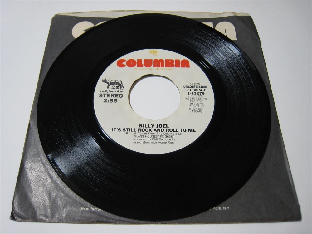 【7”】●白プロモ STEREO/STEREO● BILLY JOEL / IT'S STILL ROCK AND ROLL TO ME US盤 ビリー・ジョエル ロックン・ロールが最高さ_画像4