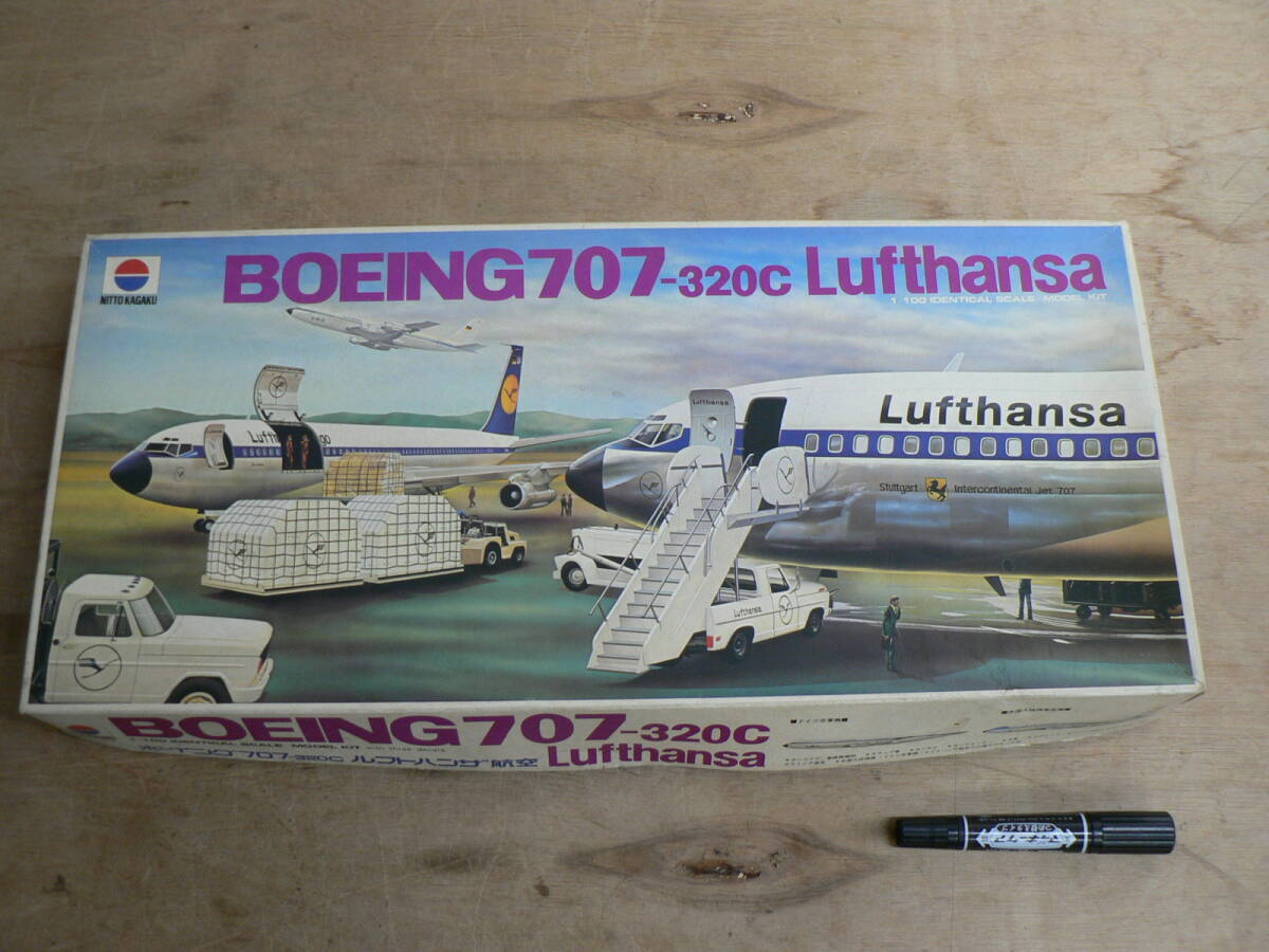 BBP524 未組立 プラモデル NITTO KAGAKU 1/100 BOEING 707-320C Lufthansa ボーイング707-320C ルフトハンザ航空_画像1