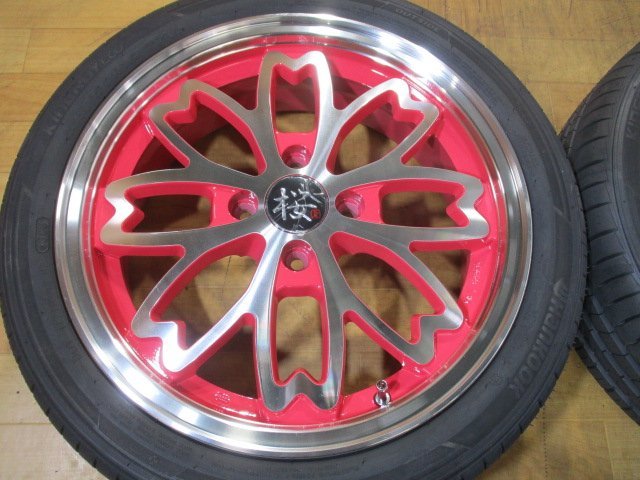 軽四 R-PRIDE 和道 桜 ホイール タイヤ 新品 4本セット 16インチ 165/50R16 ハンコック 2023年 N-BOX スマイル ラパン コペン キャンバス_画像4