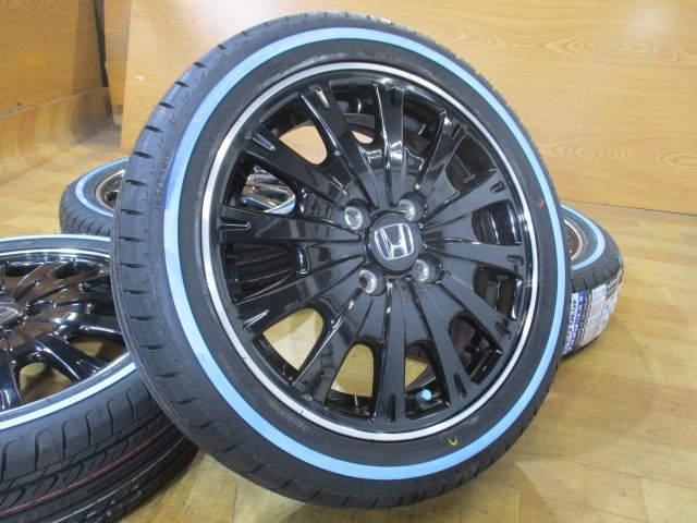 ホンダ N-BOX カスタム ブラックスタイル 純正 ホイール 新品 ホワイトリボンタイヤ付き 4本セット 15インチ 165/55R15 N-ONE N-WGN 流用_画像3