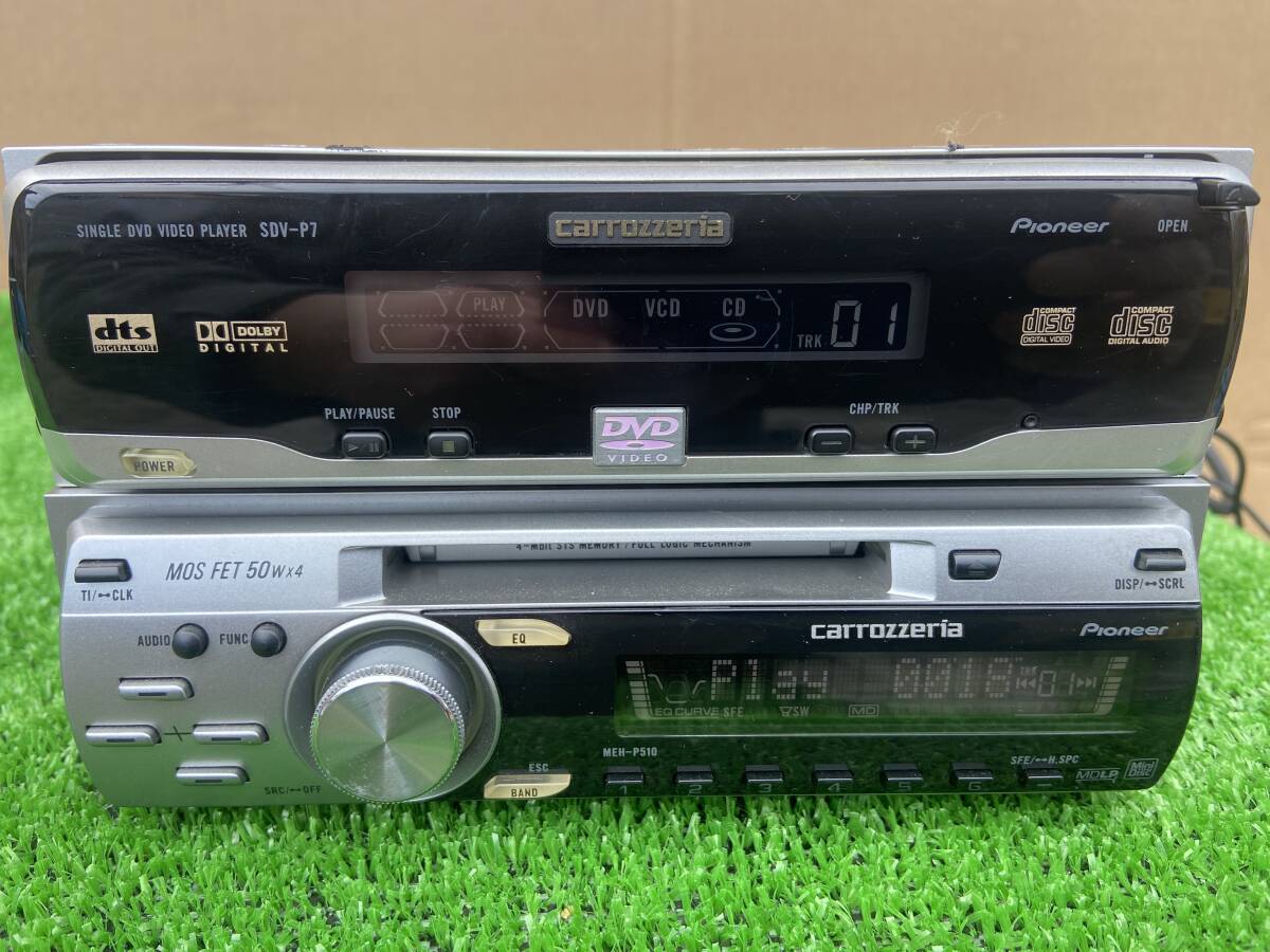 carrozzeria MDチューナー MEH-P510 DVDデッキ SDV-P7 SINGLE DVD VIDEO PLAYER カロッツェリア CD-R810 RCAコネクター RCAケーブル付き_画像7