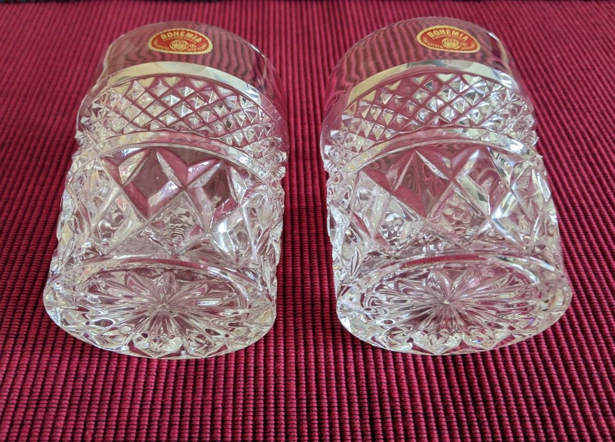 クリスタル ロックグラス CRYSTAL ガラス ロック グラス　グラス　コップ　レトロ　ヴィンテージ