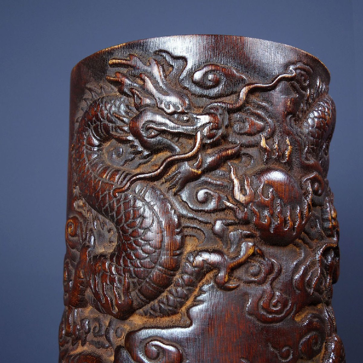 ◆古風堂◆中国・時代物 ペン立て 竹 書道 筆桶 彫刻 美術 古董品 古賞物 古玩 收藏_画像3