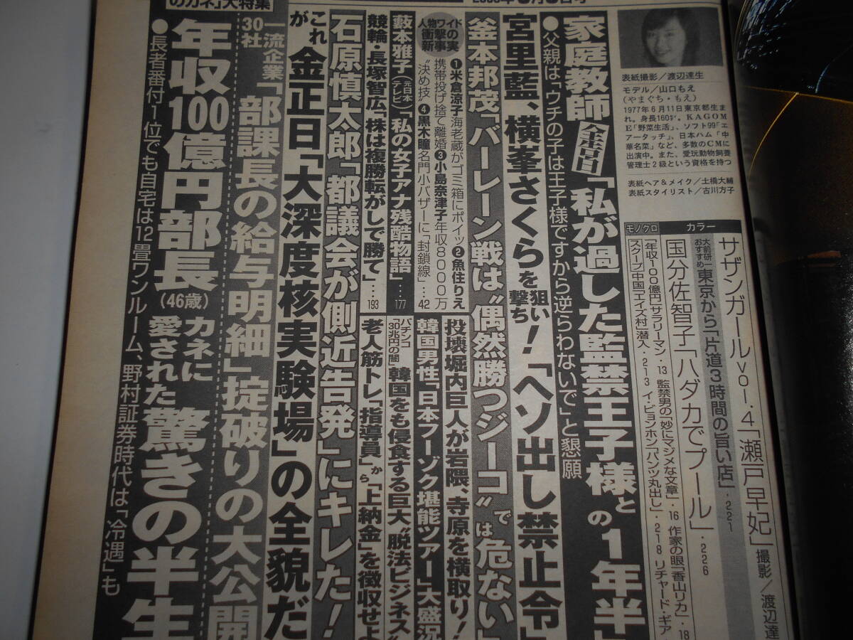 週刊ポスト 2005年平成17年6 3 瀬戸早紀 年収100億円 オタク層萌え 益子焼 山口もえ 中国エイズ村 リチャードギア イビョンホン 国分佐智子_画像7