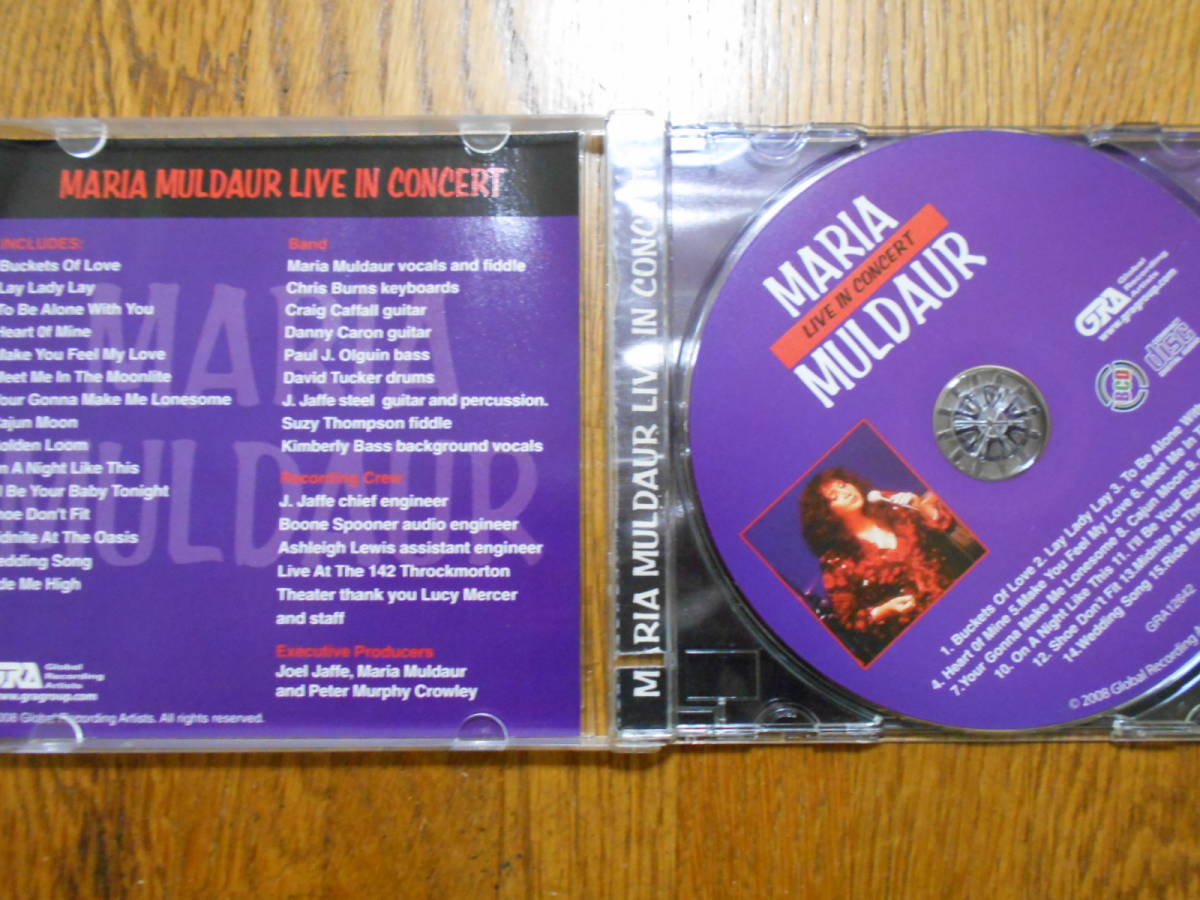 ライブ2008 未使用正規盤【 Maria Muldaur / Live In Concert CD 】マリア・マルダー ライヴ・イン・コンサート GRA12642_画像3