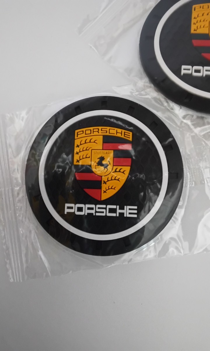 PORSCHE ポルシェ ドリンクホルダー コースター　2個セット　直径72mm_画像2