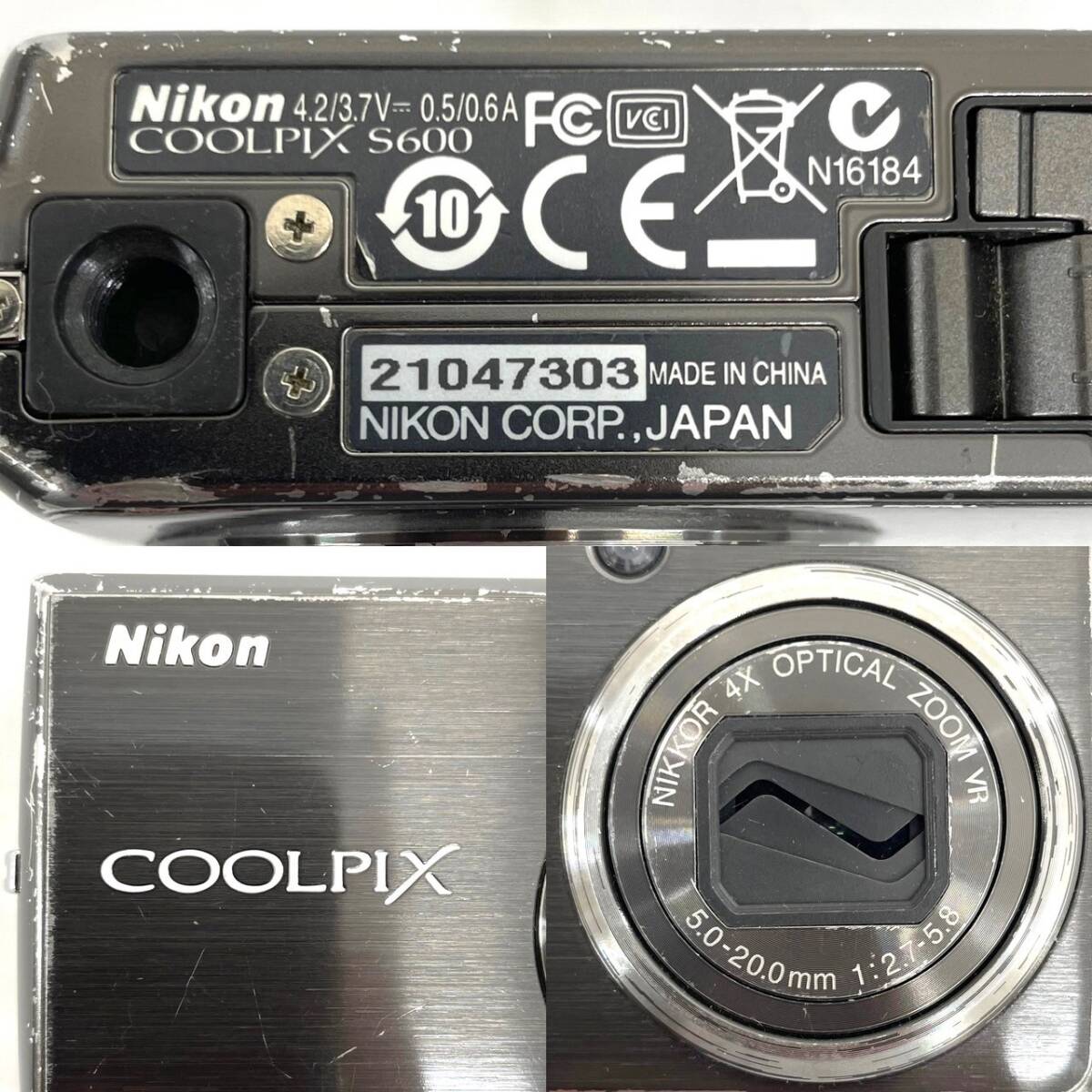 D6702*0.5　Nikon　ニコン　デジタルカメラ　COOLPIX　S600　NIKKOR 4X OPTICAL ZOOM VR　5.0-20.0mm 1:2.7-5.8　本体のみ_画像7
