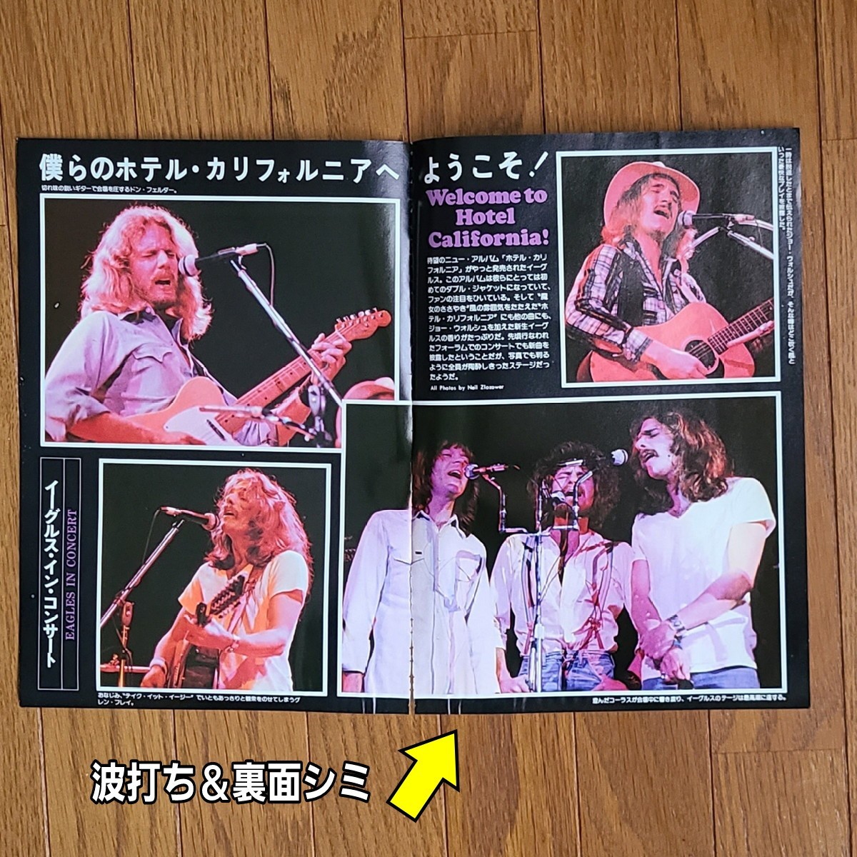 イーグルス Eagles グラビア 読み物 ホテル・カルフォルニア 雑誌レコード広告 1977年【切り抜き 27ページ】_画像3