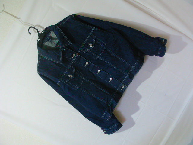 ssyy2249 VENEZIA JEANS Gジャン デニムジャケット ブルー ■ オーバーサイズ ■ ビッグシルエット ワイド カジュアル サイズ22/24_画像1