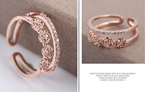 K18 Pink Gold Filled Czダイヤモンド リング フラワー クリスタル Flower Pink Gold フリー_画像3