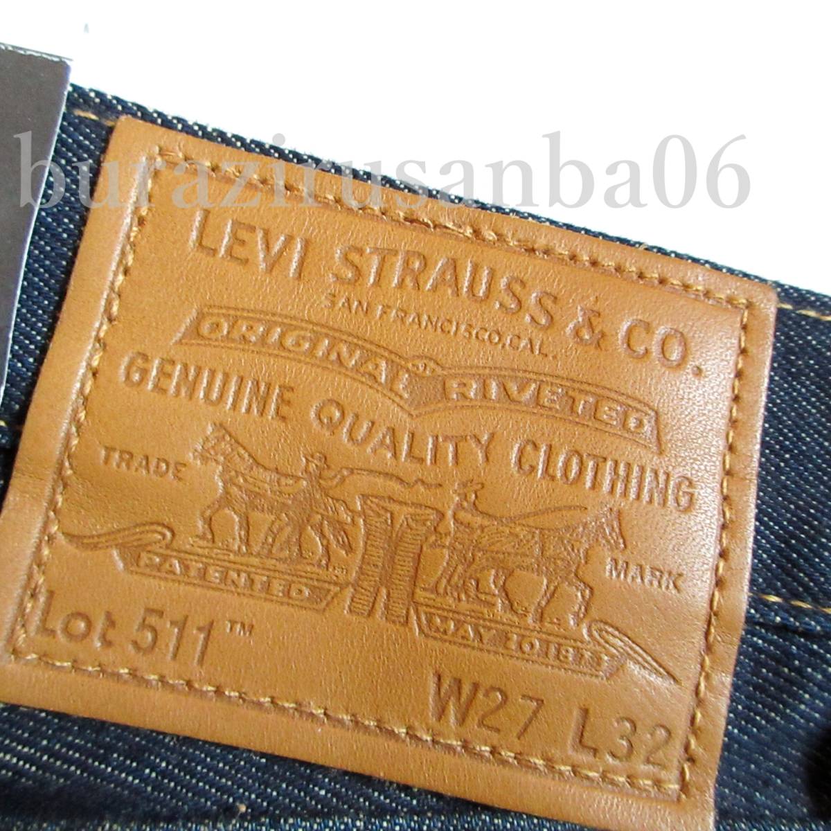 メンズ W27◆未使用 定価19,800円 LEVI’S リーバイス 511 アメリカ製 赤耳 デニムパンツ ジーンズ スリム MADE IN USA 04511-2303_画像10