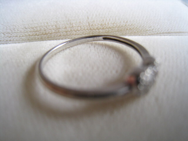 [SAMU]素敵！！きらきら輝き天然ダイヤモンド0.11ct ハート k10WG指輪★美品!の画像3
