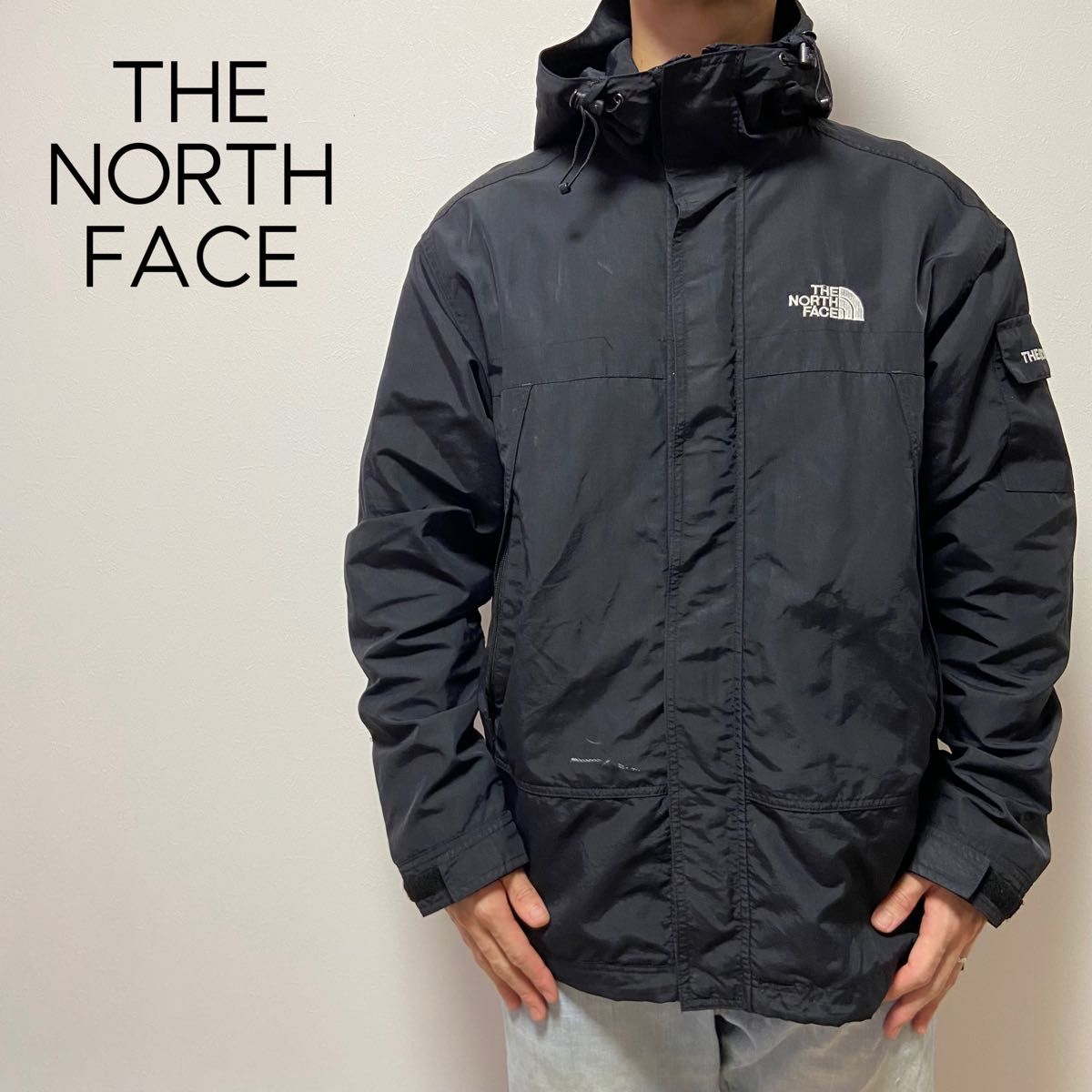 日本未入荷　海外限定モデル　THE NORTH FACE ノースフェイス　マウンテンパーカー　マンパ　ジャンバー　肩ロゴ　L 黒