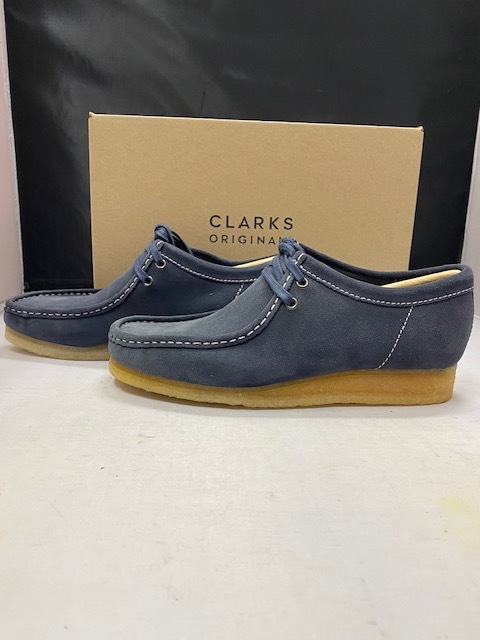 【訳あり新品】Clarks Wallabe Ink Suede 26154744 UK8.5 26.5cm クラークス ワラビー インク スウェード オックスフォード ネイビー_画像2