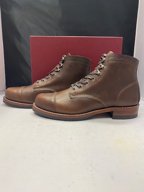 【訳あり新品】WOLVERINE CAP TOE BOOT W990075 BROWN LEATHER US9.5 D 27.5cm ウルヴァリン エバンス ブラウン Made in USA メンズ ブーツ_画像2