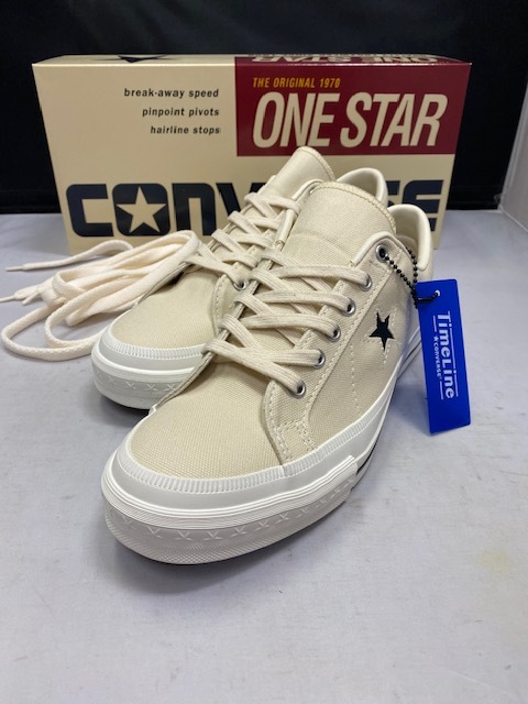 【新品】Converse ONE STAR J VTG CNVS WHITE US9.0 27.5cm ワンスター 日本製 MADE IN JAPAN キャンバス ホワイト ヴィンテージ_画像1