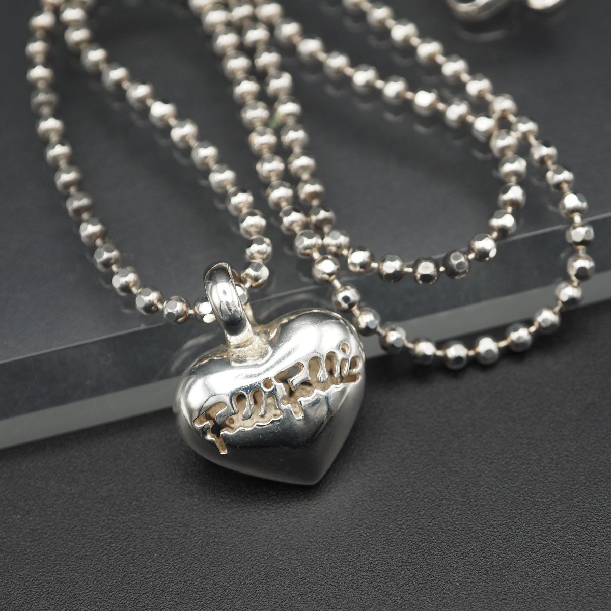 L211 Folli Follie Folli Follie 925 stamp pendant necklace Heart star Star logo design silver 