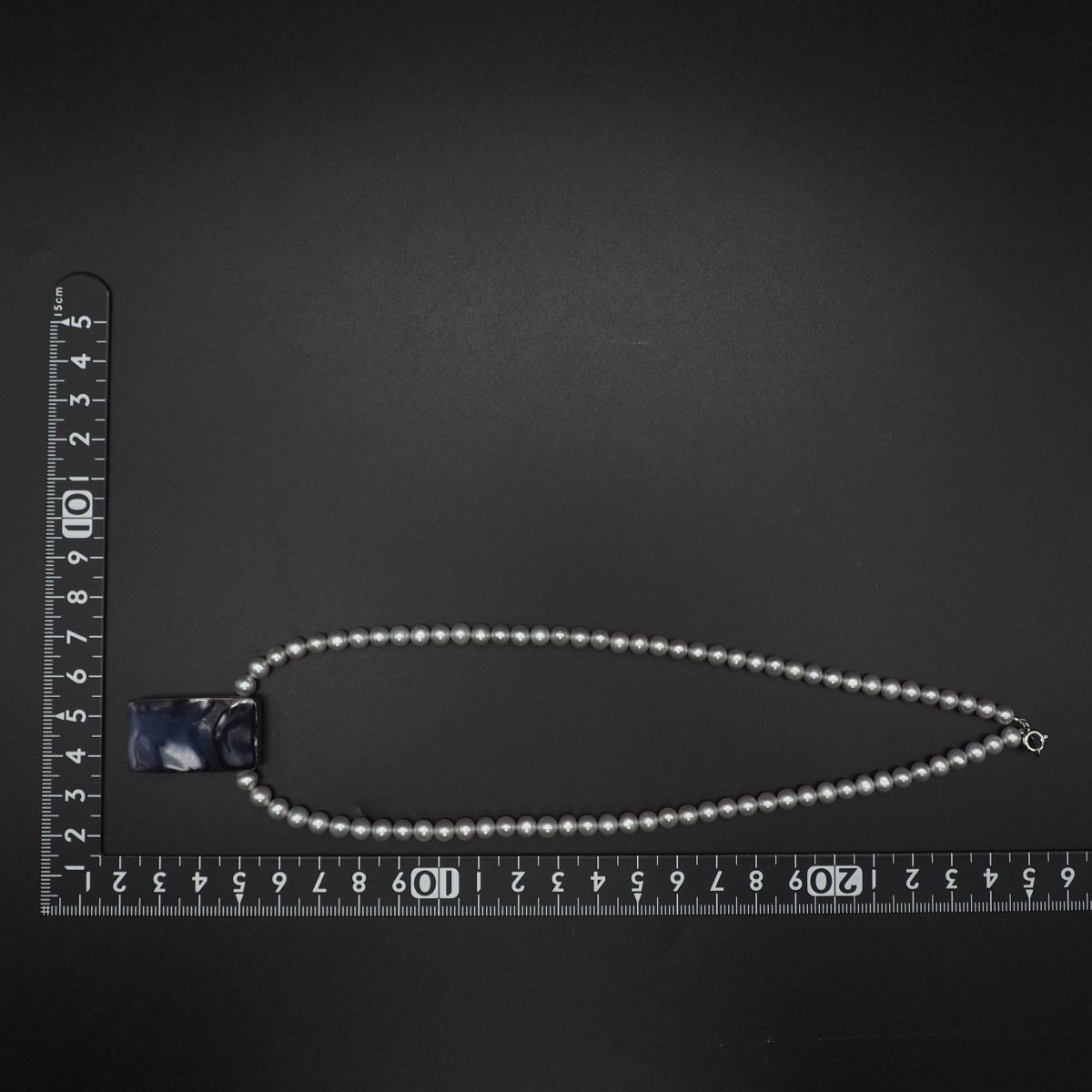 L165 オパール 淡水真珠 パール ネックレス グレー系カラー デザイン シルバー 6月 10月誕生石_画像10