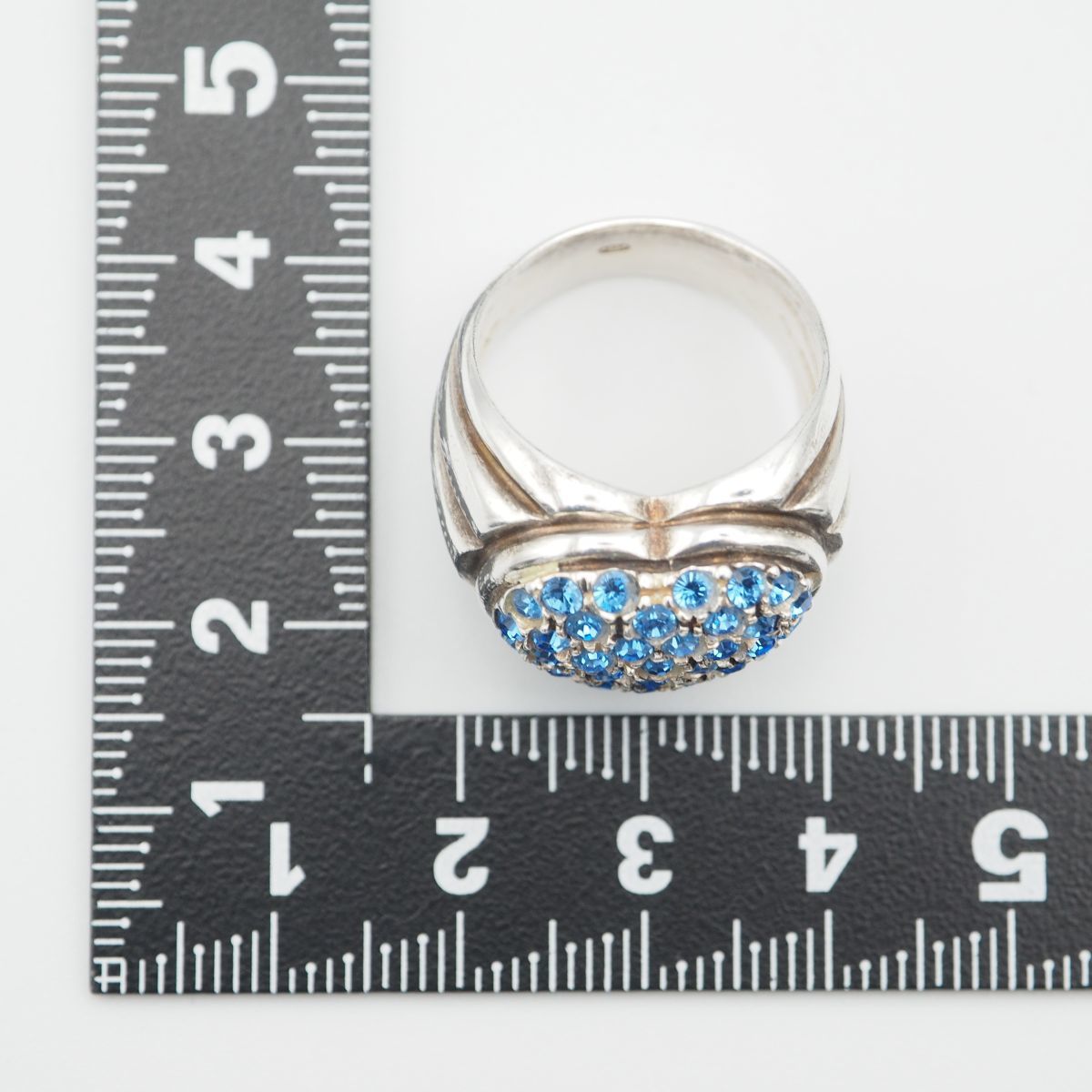 M595 сапфир способ 925 печать кольцо Heart pave дизайн серебряный кольцо 15 номер 