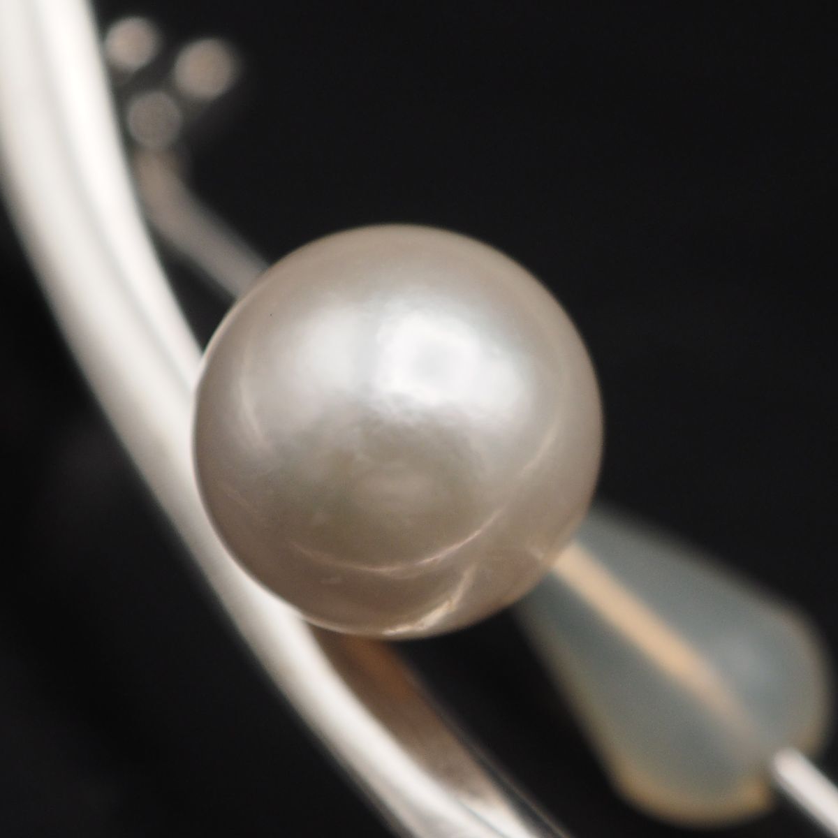 M661 あこや真珠 7.3mm珠 パール SILVER刻印 ブローチ デザイン シルバー コサージュ 6月誕生石の画像7