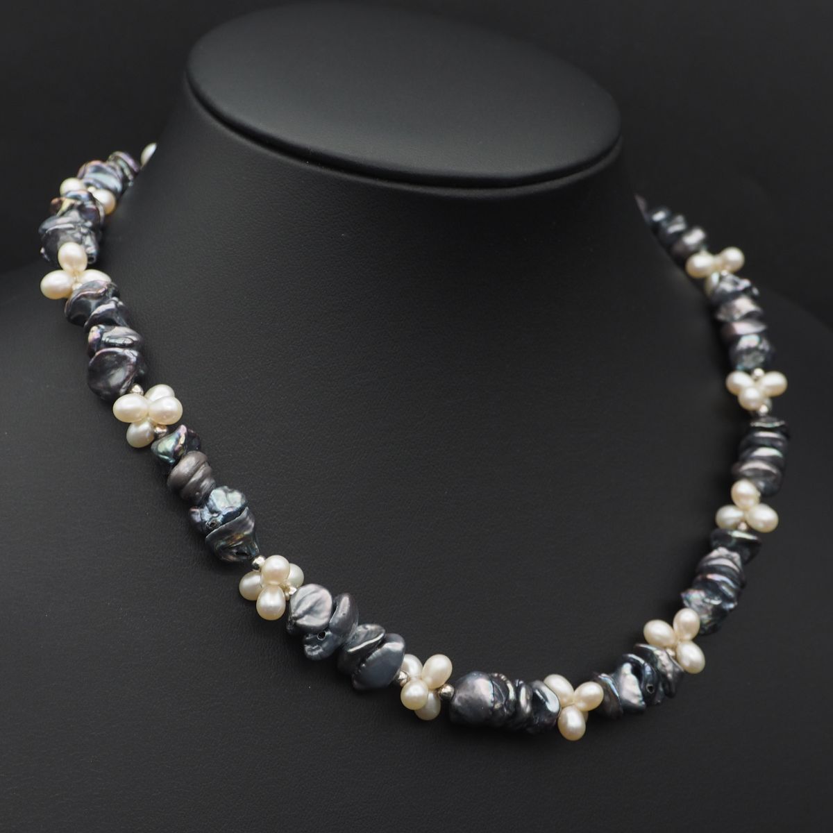 L500 淡水真珠 バロックパール ネックレス デザイン シルバー 6月誕生石_画像3
