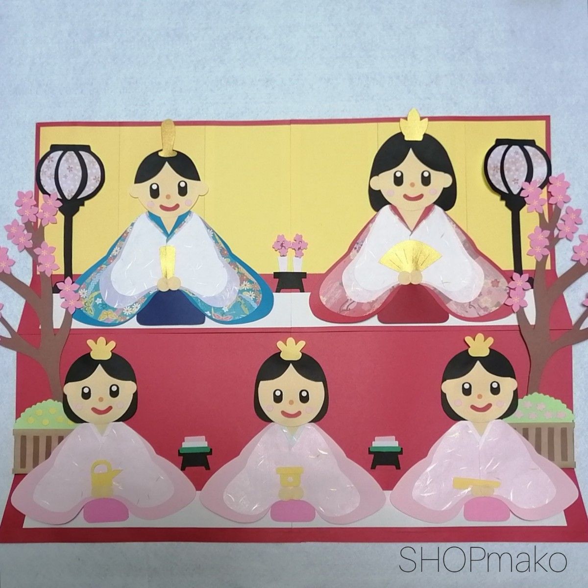 ひな祭り　壁飾り　季節の飾り 壁面飾り #SHOPmako クラフトパンチ 雛人形