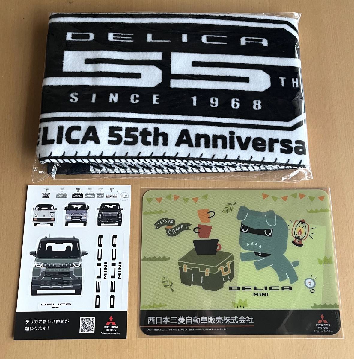 非売品 三菱 デリ丸 マウスパッド+ デリカ タオル + ステッカー/ 55周年 デリカミニ DELICA mini / Mitsubishi グッズ 55th 三菱自動車_画像1