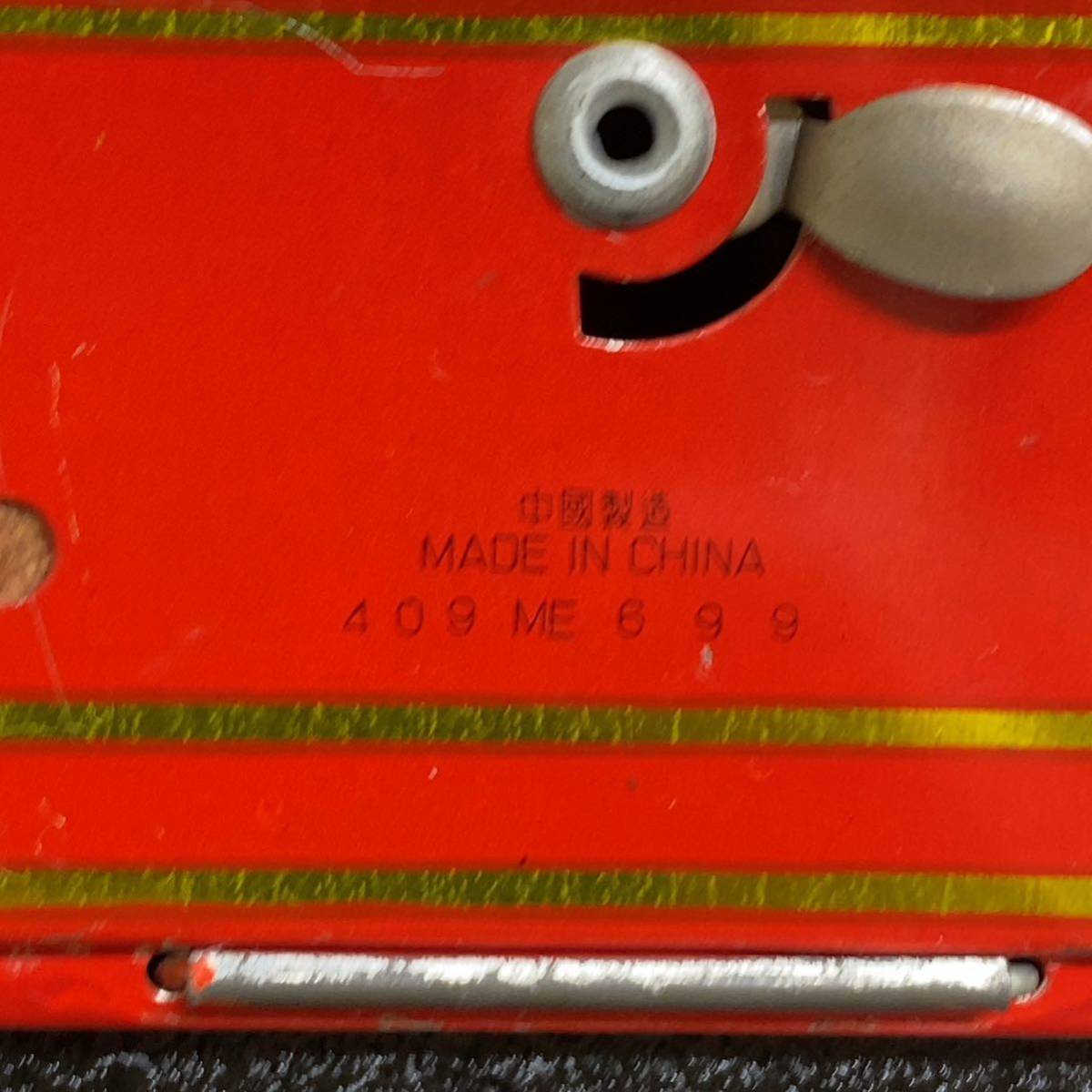 【動作品】当時物 ブリキ 玩具 消防車 頭部はソフビ クラシックカー 赤 昭和 レトロ 電池駆動 難あり ミニカーの画像10
