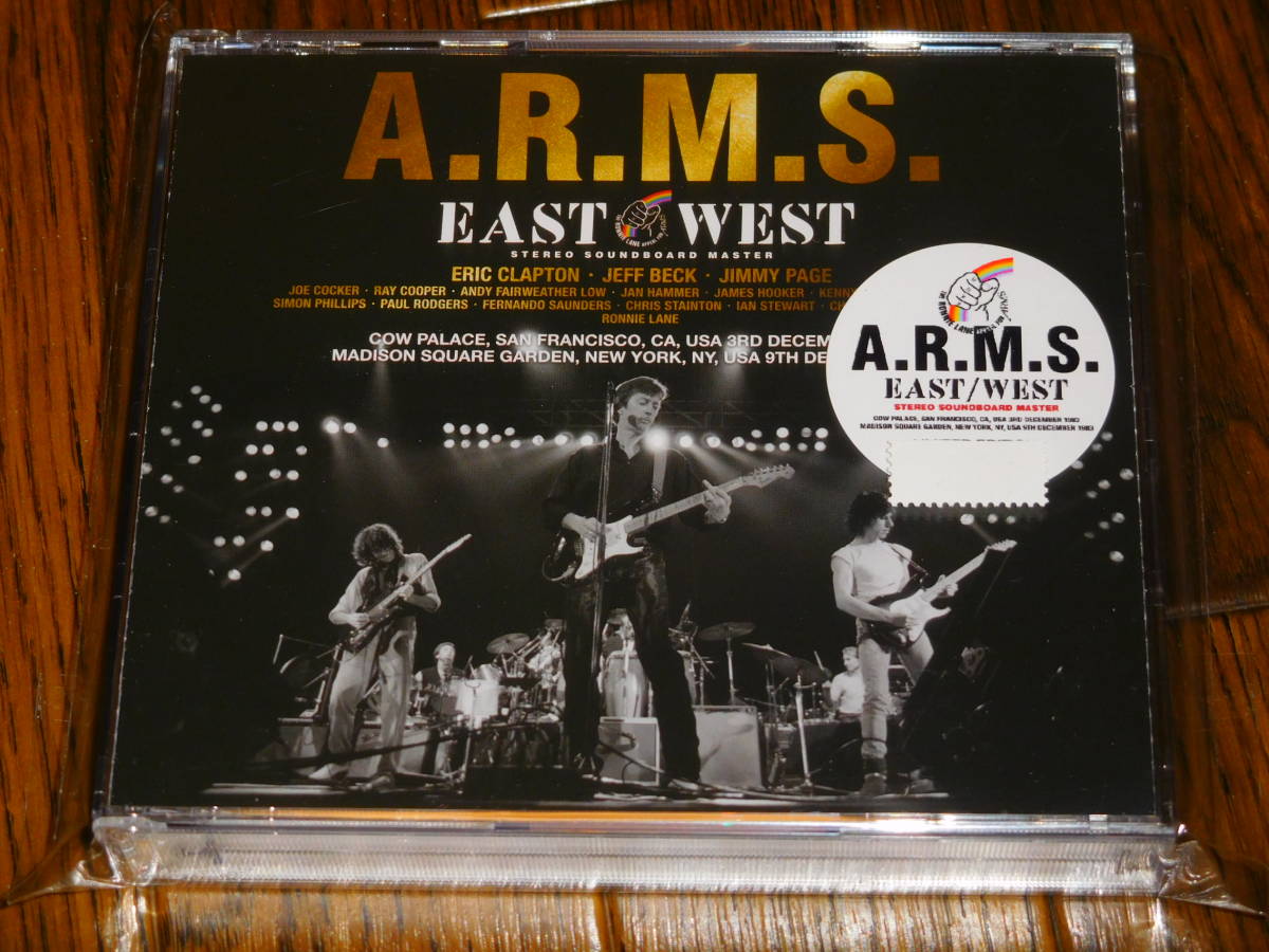 未開封新品 A.R.M.S. 「EAST/WEST 1983」 初回ナンバリングステッカー付 3枚組 Beano Eric Clapton Jeff Beck Jimmy Page Joe Cocker _画像1