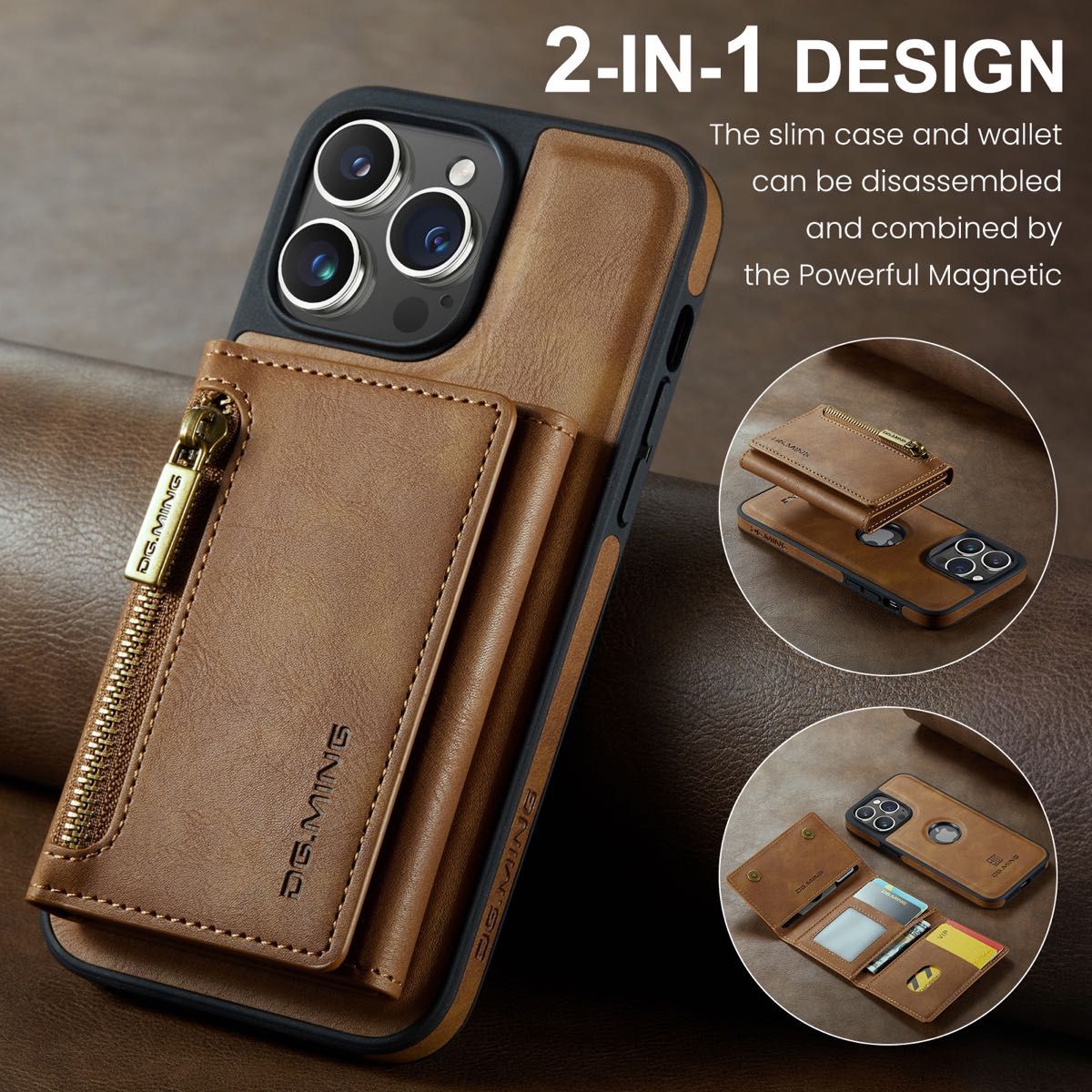 高級レーザーケース　Iphone 13 Pro Leather case DG Ming 