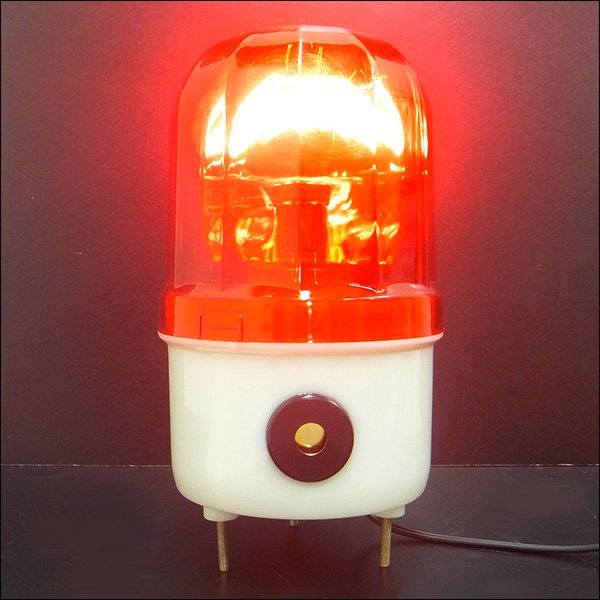 大音量ブザー付き LED回転灯 AC100V 赤 警告 防犯 誘導 非常灯 WARNINGライト 壁面用ブラケット付属/15Б_画像3