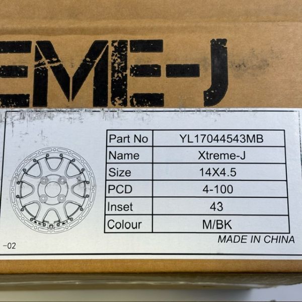 即納 最短即日スピード発送 在庫分特価 新品未使用品 エクストリームJ 4.5-14+43 4/100 ホイール単品 4本 軽自動車 送料無料 個人宅発送OK_画像3