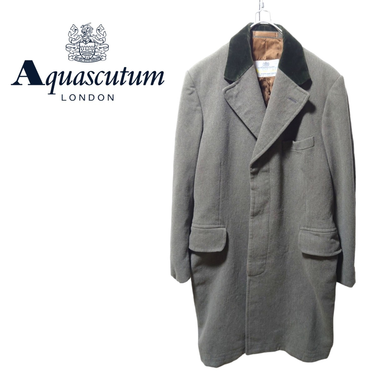 【Aquascutum】70~80's ウールチェスターコート S-279